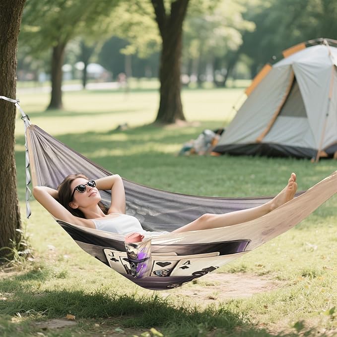 Hammocks for Outside Black Skull Camping Hammock Portable Hammocks with Tree Straps and Carry Bag Camping Accessories for Hiking Beach Outdoor