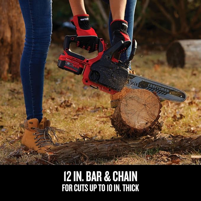 CRAFTSMAN V20 Mini Chainsaw, Cordless, 12 inch, Bare Tool Only (CMCCS620B)