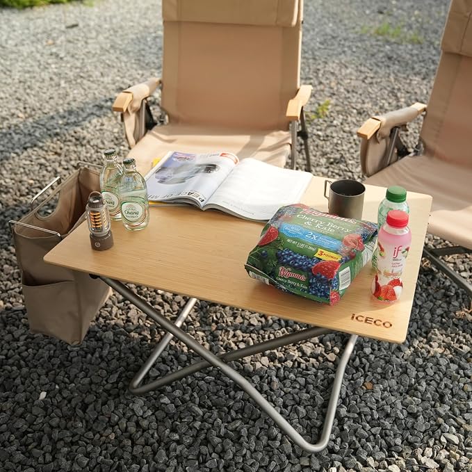 ICECO Camping Table, Folding Table, Beach Table with Carrying Bag, for Outdoor, Picnic, BBQ, Cooking, Festival