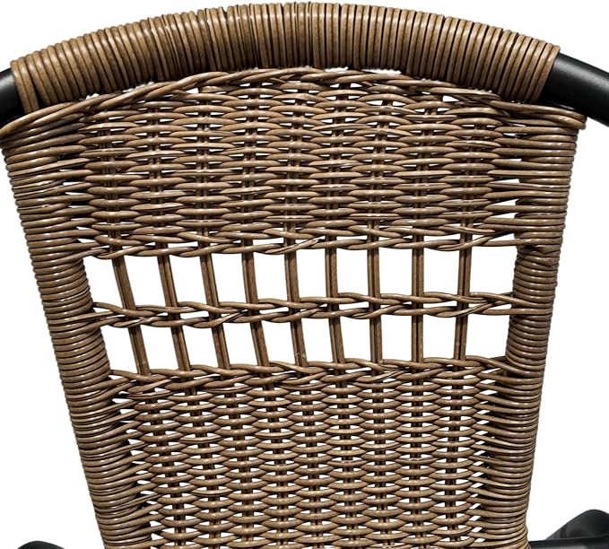 8 Piece Patio Chairs Set, Stackable Outdoor Rattan Chairs, Weatherproof Wicker Patio Seating for Balcony, Porch, Lawn, Small Patio Furniture Set for Backyard, Garden, Poolside, Brown