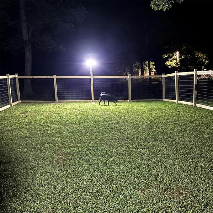 MDCMDCM Solar Lights Outdoor Waterproof Motion Sensor - 416 LEDs 3000 Lumens Super Bright 3 Brightness 3 Modes 360° Illumination 32ft Solar Flood Security Light for Outside (with Stakes, 2)