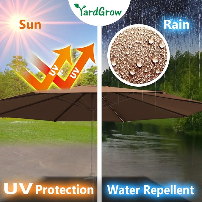 YardGrow 11.5ft 8 Ribs Umbrella Canopy Replacement for Patio Umbrella, Frame NOT Included, Umbrella Replacement Canopy ONLY