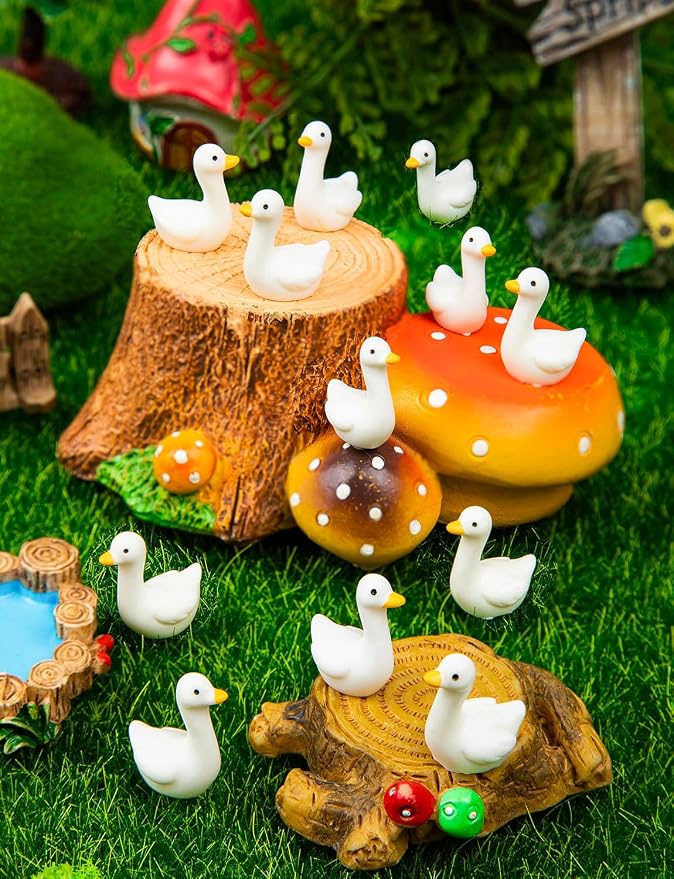 270Pcs Mini Tiny Resin Gooses | DIY Crafts, Lawn Yard Garden Decorfor Dollhouse Fairy Gardens Micro Landscape DIY Crafts