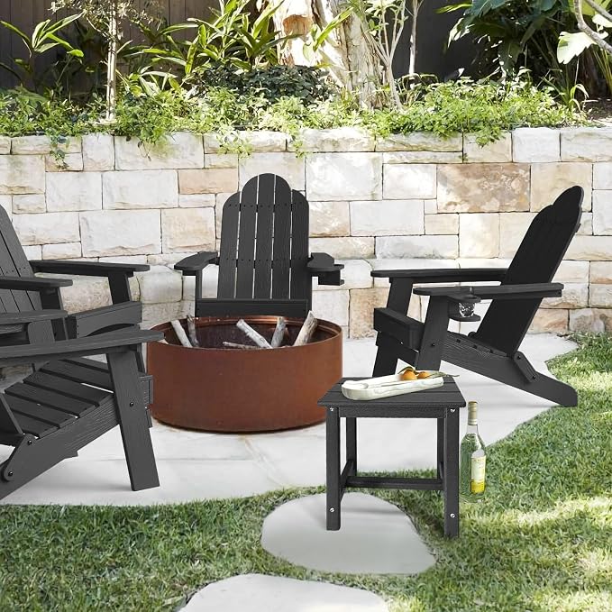 GARDENSTAR Adirondack Square Side Table,one-Tier Outdoor end Table, Patio Side Table for Pool,Porch,Backyard,Relaxing Companion