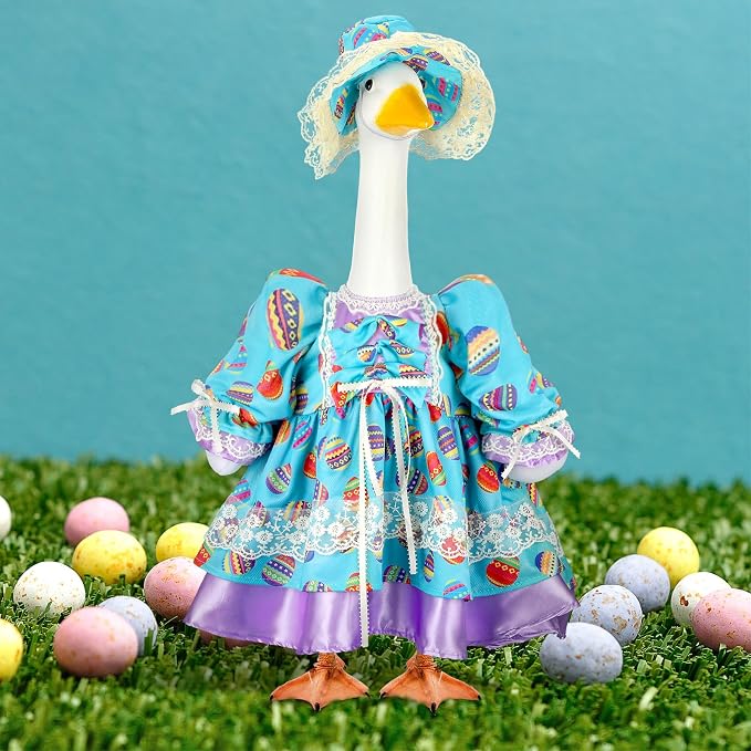 Suzile Easter Egg Goose Outfit Clothes for 23 High Cement for Plastic Lawn Clothing Porch Goose Clothes Lawn Garden Costume