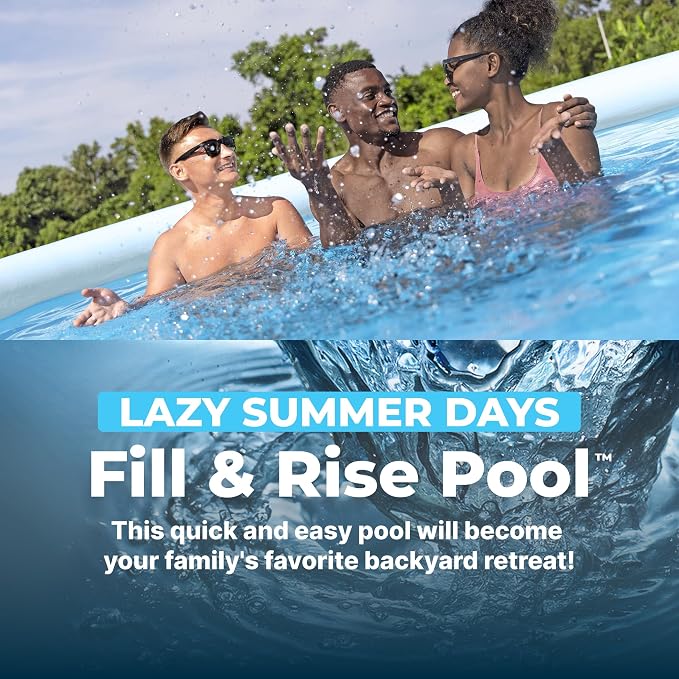 Bestway Fast Set 12' x 30" Round Inflatable Above Ground Swimming Pool Set, Stacked Stone Exterior Outdoor Family Pool with Filter Pump, Gray