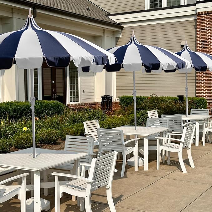8Ft Patio Pagoda Umbrella, UV Protect Pool Umbrellas with Heavy Duty Pole, Outdoor Market Umbrella for Holiday Garden Backyard