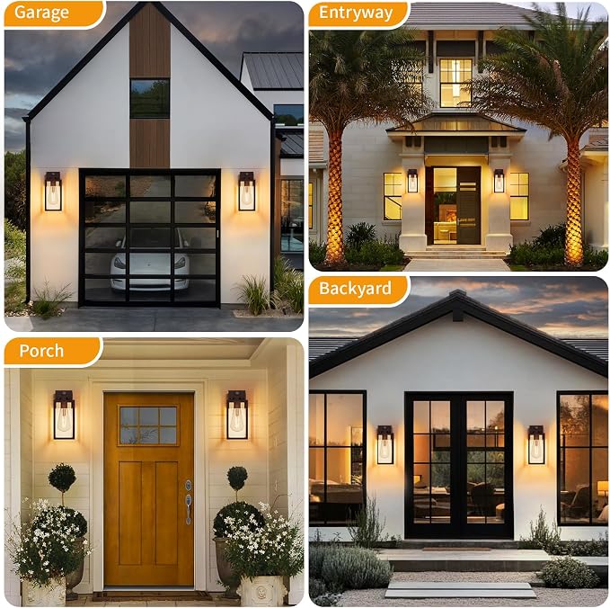 13'' Oil Rubbed Bronze Motion Sensor Outdoor Light Fixtures Wall Mount, Large Front Porch Lights,Dusk to Dawn Exterior Wall Sconce, Waterproof Lantern Lamp,Outside Coach Light for House,Garage,Yard