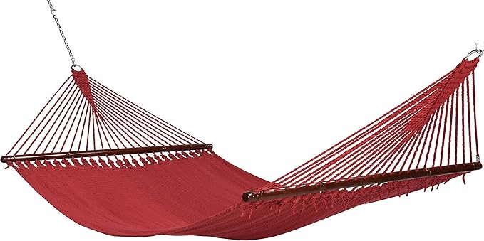 Jumbo Caribbean Hammock - 55 Inch - Soft-Spun Polyester - Red