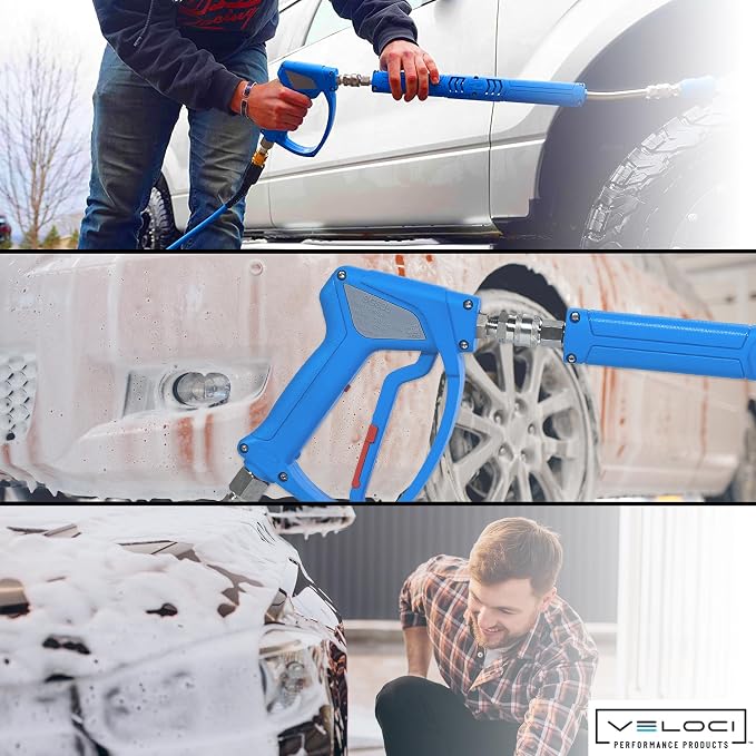 MTM Hydro Acqualine Kit 16 Pressure Washer 20” Extension Wand and SGS35 Spray Gun High Pressure Sprayer with Live Swivel 5000 PSI for Car Wash and Auto Detailing Commercial Grade