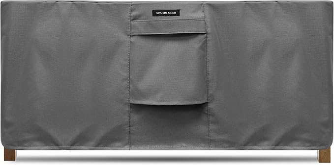 KHOMO GEAR Heavy Duty Outdoor Furniture Cover - Waterproof Square & Rectangular Covers with Air Vents - UV Resistant Polyester Patio Garden Cover - for Ottoman, Tables, Coffee Side Tables and Others