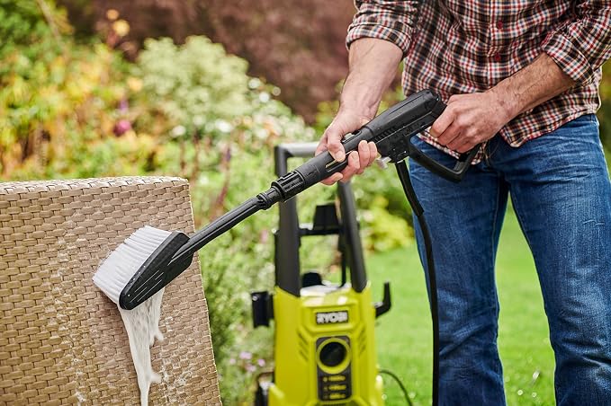 RYOBI - High Pressure Washer 1800 W - 130 Bar - 420 L - Reinforced Steel Hose 5 m - Integrated 0.9 L detergent tank - Vario Lance - Turbo Lance - Multi-Surface Brush - RY130PWA