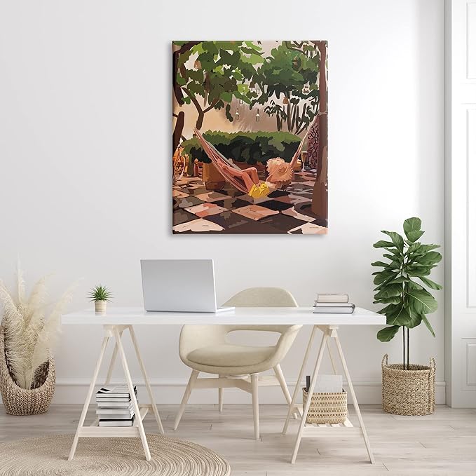 Stupell Industries Woman Lounging Hammock Tropical Summer Vacation Scenery Canvas Wall Art, Design By Amelia Noyes