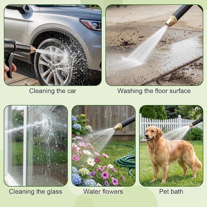 Jet Nozzle Power Washer for Garden Hose, 2026 New 4 Mode Pressure Washer Wand with Soap Dispenser and Quick Connectors for Car Washing Patio Driveway Outdoor Cleaning