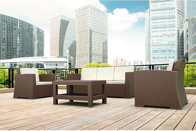 Compamia Monaco Outdoor Coffee Table in Brown, Commercial Grade