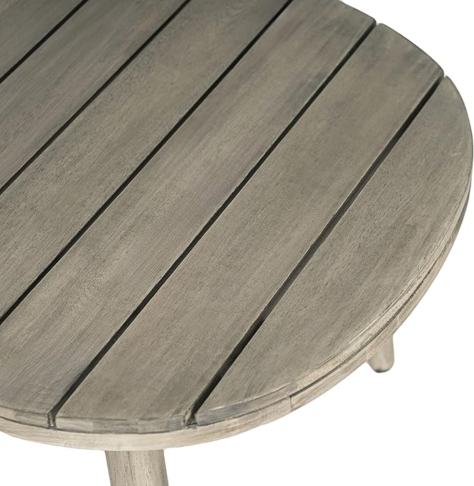 Christopher Knight Home Havets 2 Piece Patio Conversation Sets, Outdoor Acacia Wood Patio Seating Group,Woven Rope Loveseat with Cushions and Coffee Table for Porch Garden Backyard Balcony, Gray+Beige