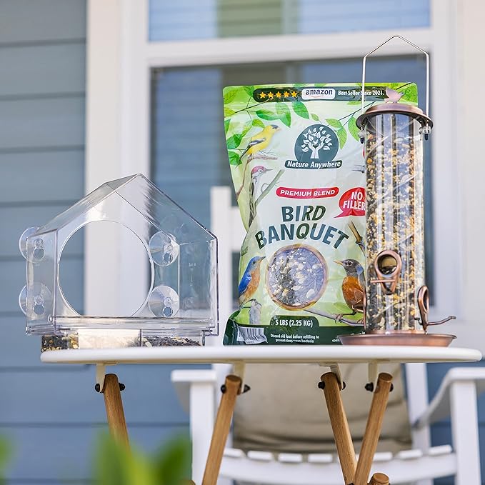Nature Anywhere Bird Seed Bird Banquet Bird Seed for Outside Feeders, Wild Bird Seed, Bird Food, No Fillers, Made in USA, Wild Bird Food Blend