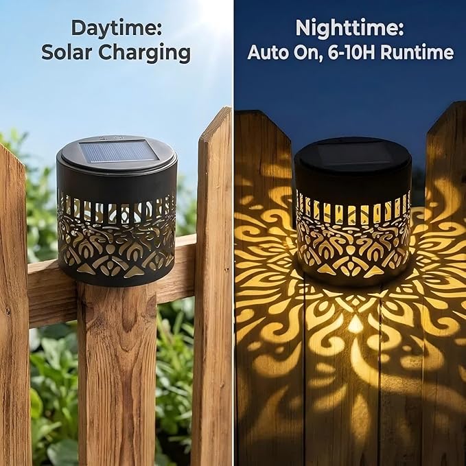 Decorative Solar Mandala Lights, Outdoor Solar Mandala Lights, Waterproof Easy Installation Metal Plastic Lightweight Garden Patio Fence Lights (4)