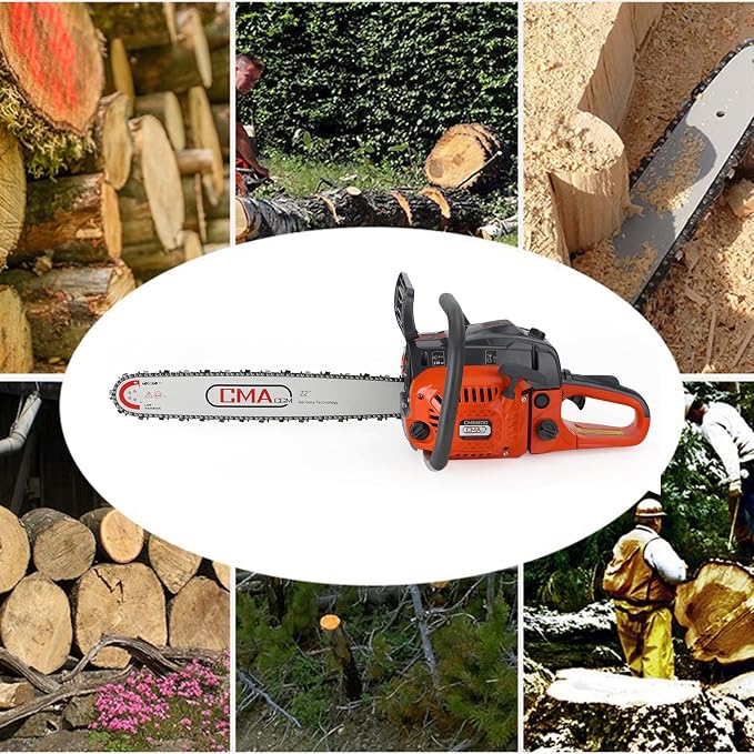 Topteng Gas Chainsaw 22 Inch 68cc, Chainsaw Gas Powered Cutting Wood Gas Sawing Aluminum Crankcase Chain Saw 22"