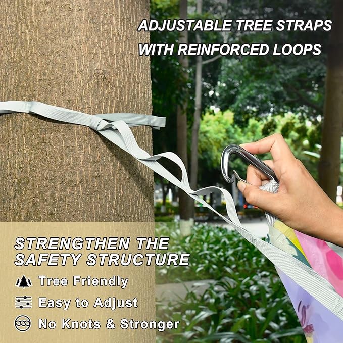 Spring Fresh Vivid Flowers Colorful 330lb Capacity Hammocks with Tree Straps Portable Hammock for Outside Beach Patio Garden Bases para hamacas para adultos