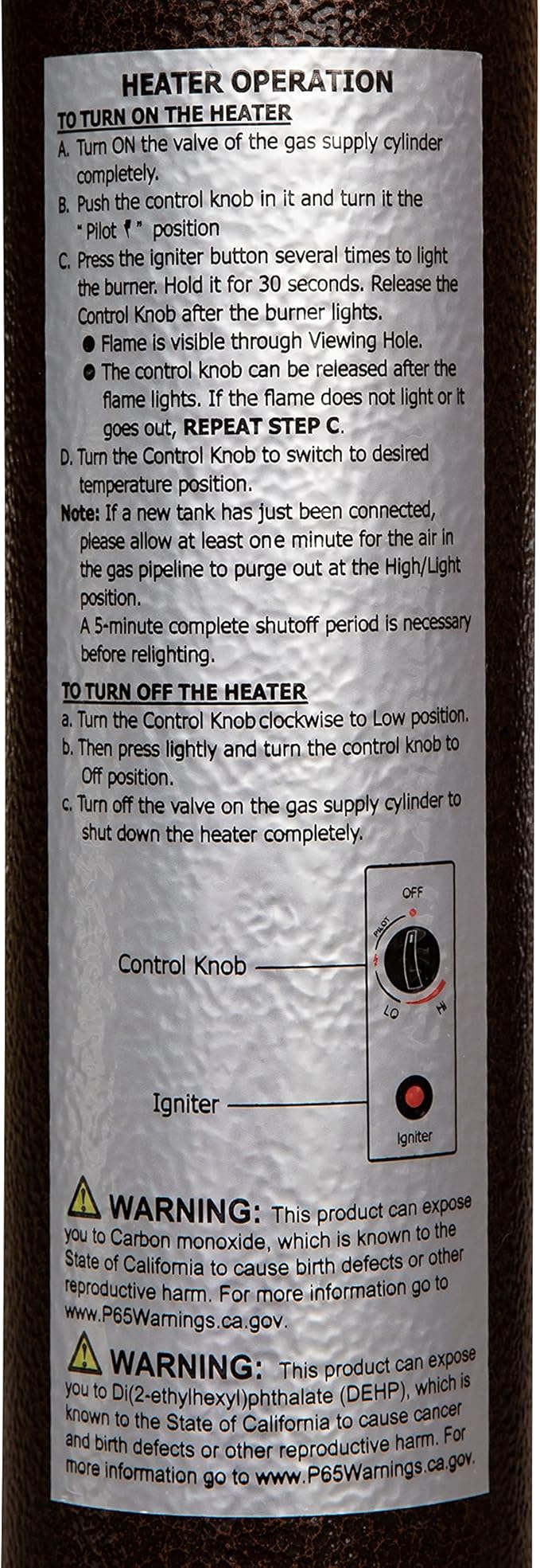 Flash Furniture Sol Patio Outdoor Heating-Bronze Stainless Steel 40,000 BTU Propane Heater with Wheels for Commercial & Residential Use-7.5 Feet Tall