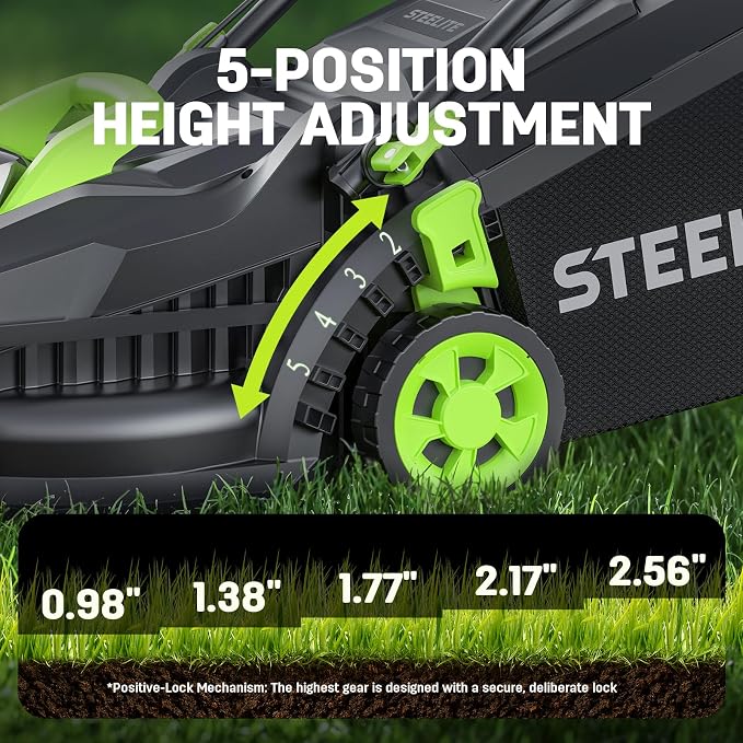 STEELITE 20V Electric Lawn Mower & String Trimmer Combo, 13-Inch Brushless Cordless Lawn Mower with 4.0Ah & 2.0Ah Batteries and Charger, Lightweight Push Mower & Cordless Edger