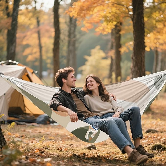 Abstract Gray-Green Floral Pattern 330lb Capacity Camping Hammocks Indoor Hammock for Outside Camping Essentials hamaca con Base para adultos