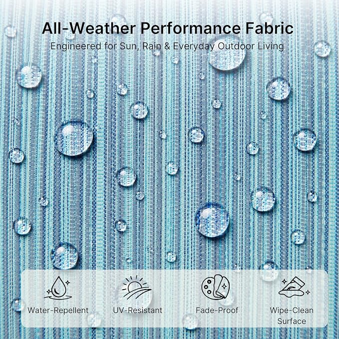 Outdoor Throw Pillow Set of 2 with Inserts, Outdoor Lumbar Pillow Water Resistant for Patio Furniture, 18x18 Inch Outdoor Pillows with Removable Zipper Cover