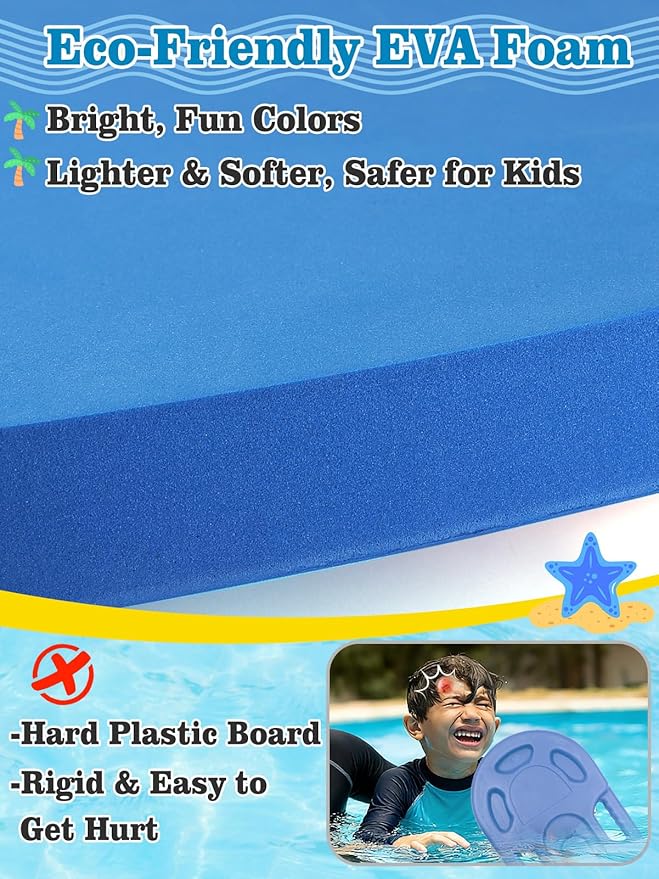 Swimming Kickboard for Kids - Swimming Training Aid Kickboard with Handrail Hole, Practising Swimming Kickboard for Beginners, Safety Swim Board Auxiliary for Children Summer Pool Party