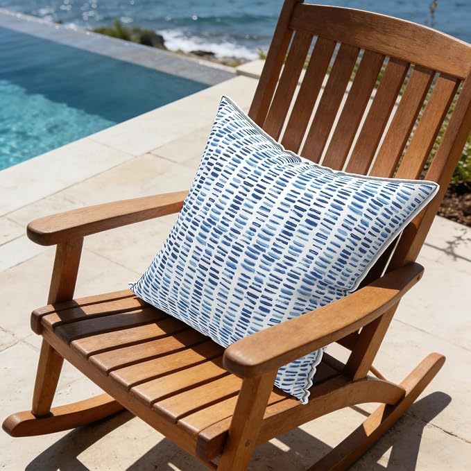 LVTXIII Outdoor Pillow Covers Set of 2, Patio Waterproof Throw Pillow Cases Fade Resistant Accent Pillow Covers for Spring Summer Garden Decoration, 16x16, Pebble Blue