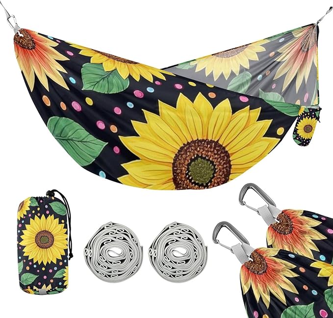 Sunflower Colorful Pearl Girasol 330lb Capacity Hammocks for Camping with Tree Straps Tree Hammock for Camping & Hiking Essential hamaca inflable para Piscina