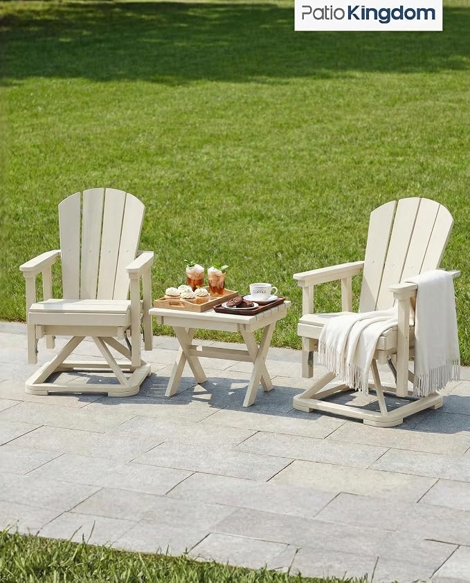 Outdoor Folding Side Table, Lightweight & Space-Saving Design, All-Weather HDPE Material, Realistic Wood-Grain Finish (White,1 Table)
