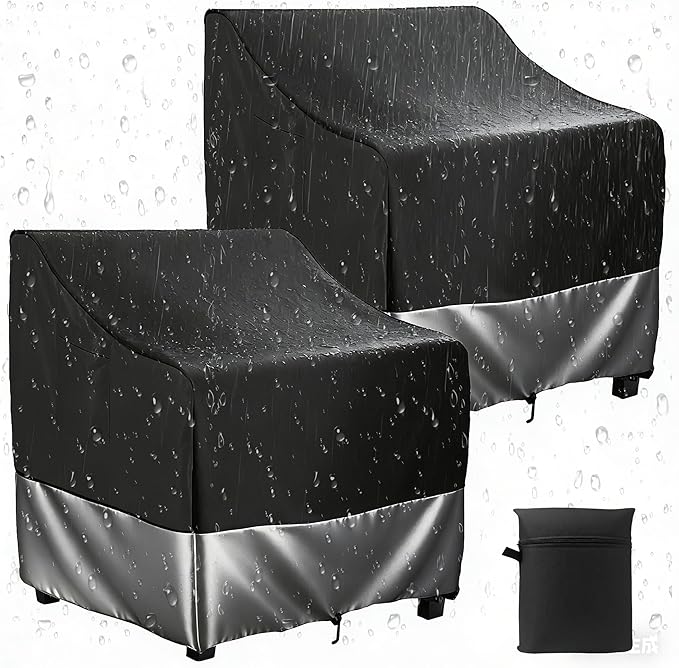 2-Pack Waterproof Patio Chair Covers, All-Weather Patio Chair Covers Waterproof for Home & Commercial Use (36"W*37"D*36"H)