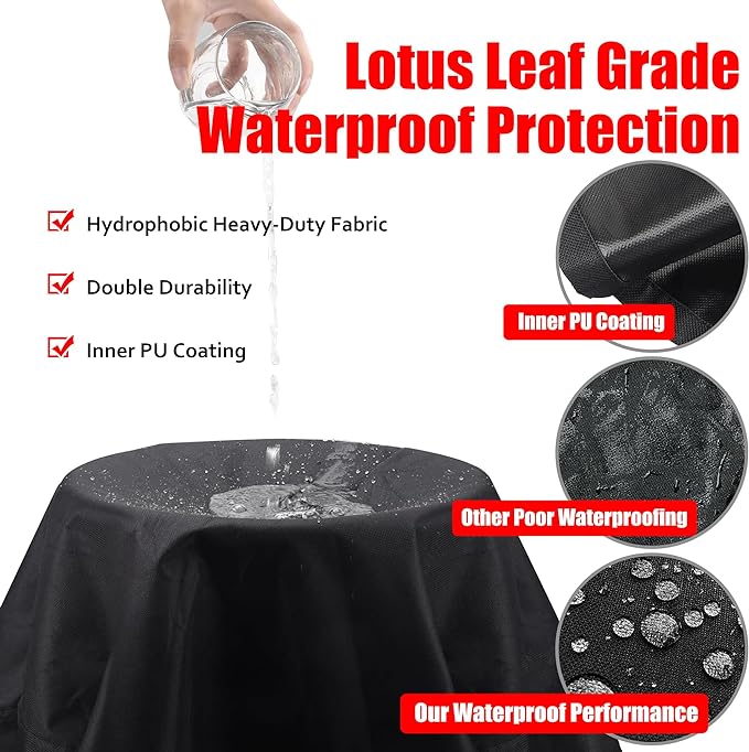 Grill Cover, 58 inch Heavy Duty BBQ Gas Grill Cover for Outdoor Grill, Waterproof, Weather Resistant, Anti-UV, Rip-Proof, Fade Resistant Barbecue Cover with Hook-and-Loop Straps for Most Grills