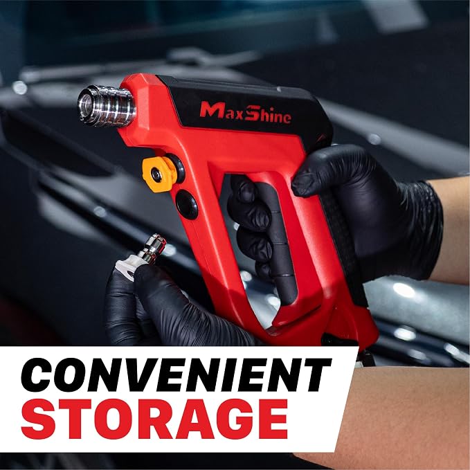 Maxshine Short Pressure Washer Gun Pro – 5000PSI Power Washer Gun with Auto Lock 1/4” Quick Connect, Includes 2 Nozzles with Storage – Stainless Steel Build, Dual Safety Lock, 360° Swivel