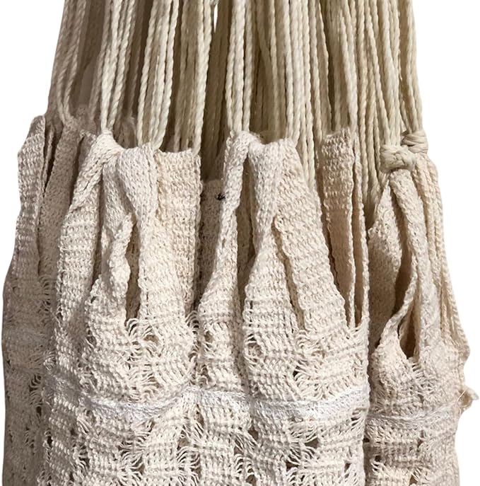 Handwoven Mayan Hammock La Casa de la Hamaca - 100% Cotton Indoor & Outdoor Use Premium Artisan Craft from Mexico (Beige, X-Large)