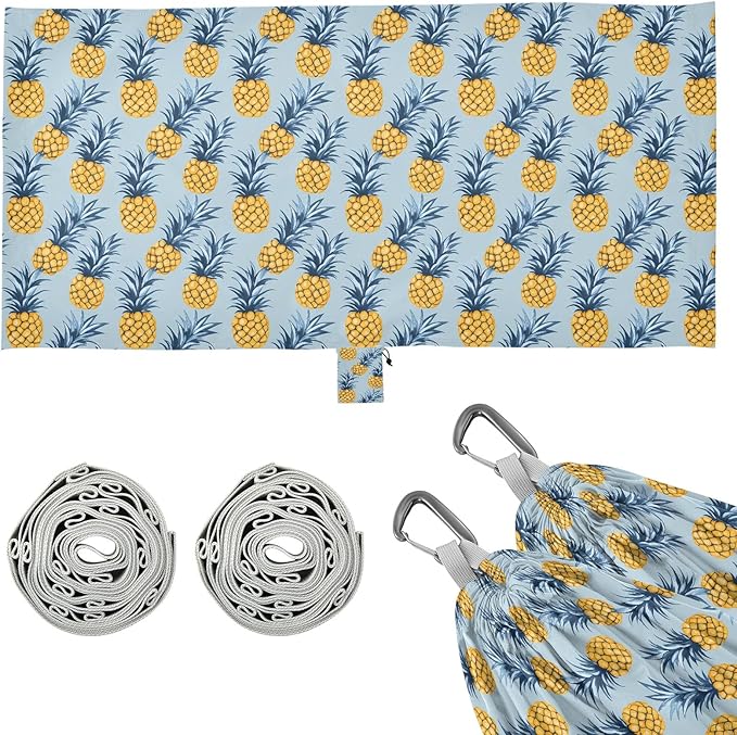 Camping Hammock Outdoor Hammocks for Outside Pineapple Beach Trees Portable Lightweight with Pockets Tree Straps Indoor