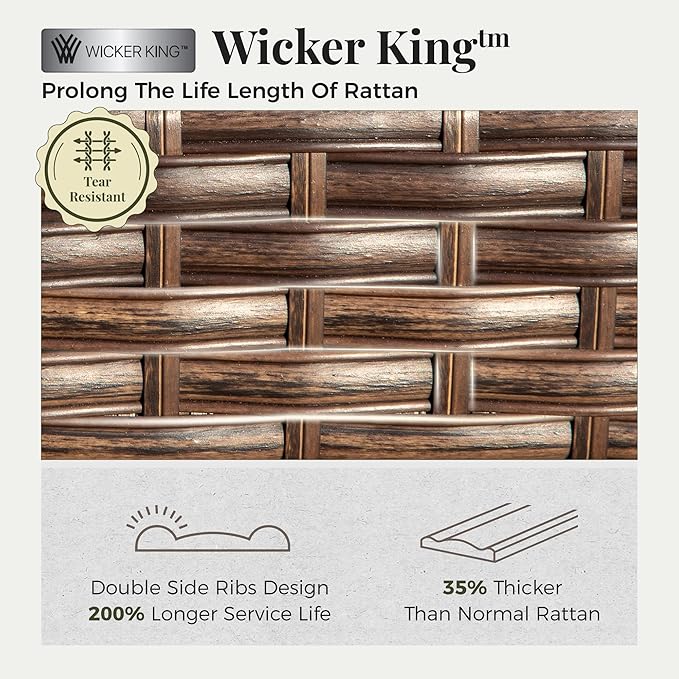Patio Furniture Set with Coffee Table, Outdoor Conversation Set with 2 x Swivel Chairs, 1 x 3-Seat Sofa for Lawn Garden Backyard, Navy Blue