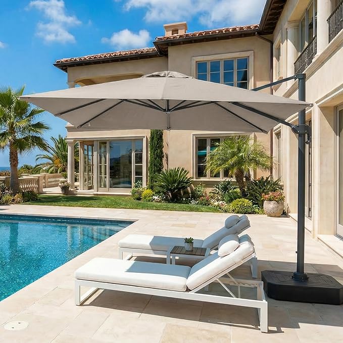 COWVIE Umbrella Canopy Replacement for 8 Ribs Patio Umbrella, Outdoor Table Parasol Replacement for Yard, Canopy Only