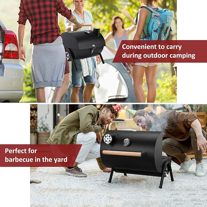 Portable Charcoal Grill Set of 12, Leonyo Tabletop Charcoal Grills, Compact Small BBQ Grill with Griddle Accessories for Outdoor Camping, Patio, Backyard, Beach, RV Traveling