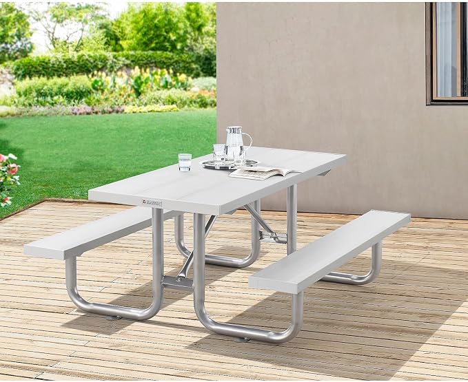 Global Industrial 6' Heavy-Duty Aluminum Picnic Table