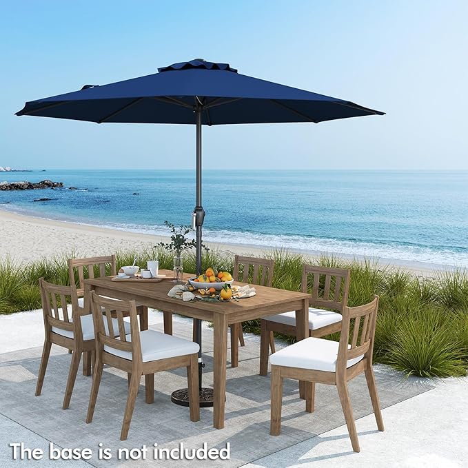 Tangkula 8.5 FT Outdoor Patio Umbrella, Modern Table Umbrella with 8 Heavy Duty Ribs, Vented Top & Crank Handle, Sun-proof Canopy, Market Umbrella for Patio, Garden, Poolside (Navy Blue)