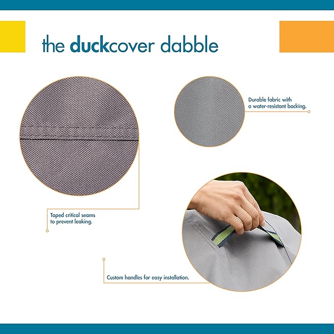 DUCKCOVERS Soteria Waterproof 90 Inch Round Patio Table with Chairs Cover, Outdoor Table and Chair Cover