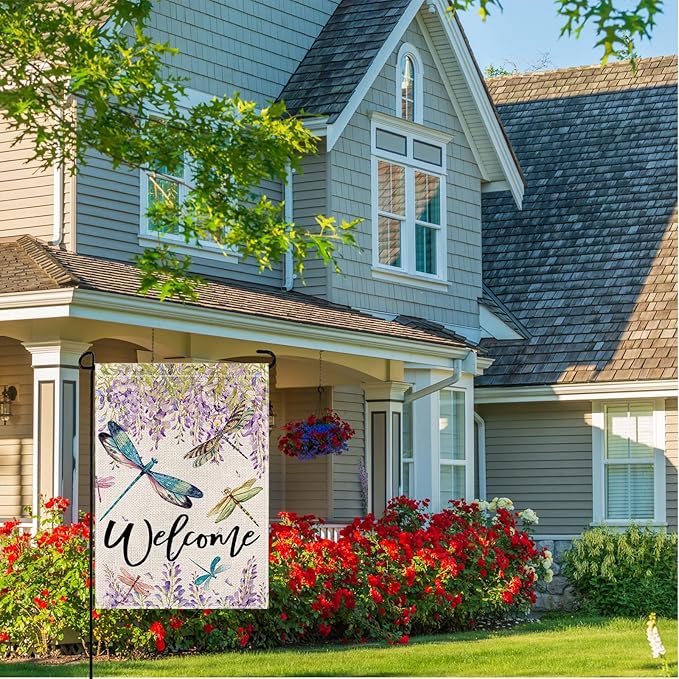 wyooxoo Spring Summer Flower Garden Flag 12x18 Inch Double Sided Vertical Welcome Garden Flag Outside Farmhouse Yard Outdoor Decoration (K)