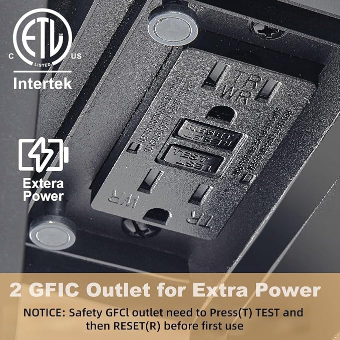 Porch Light with GFCI Outlet with Remote | Dusk to Dawn Motion Sensor Outdoor Light, Upgraded 4 Lighting Modes Exterior Fixture Outside Lights for House Patio Garage