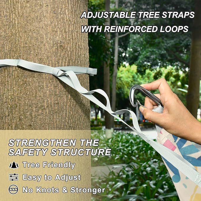 Summer Pink Flamingos Fruit Party 330lb Capacity Camping Hammocks with Tree Straps Cloth Hammock for Outside Camping Essentials hamaca con soporte para adultos
