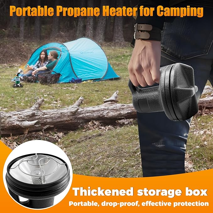 Propane Heater 8500BTU Portable Camping Gas Heater Tent Heater with Reinforced Base Propane Gas Tank Holder for Outdoor Camping Tent Garage Fishing