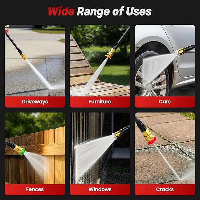Electric Pressure Washer, 2.5 GPM Power Washer with Foam Cannon, Electric High Pressure Washer with 4 Quick Connect Nozzles for Cars, Driveways, Fences, Patios, Home Cleaning