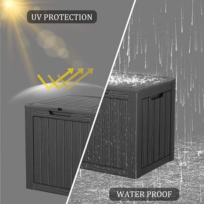 35 Gallon Pro Deck Boxes Outdoor Waterproof, Outdoor Storage Box with Lockable Lid & UV-Resistant for Patio Furniture, Outdoor Cushions, Garden Tools and Pool Supplies, Black