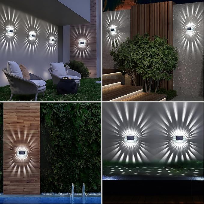 LYHOPE Solar Fence Lights Outdoor, IP65 Waterproof Light for Outside, 12 Pack Solar Deck Lights for Backyard Railing Patio Deck Fence Stair Railing Wall Outdoor Decorations(Cool White)